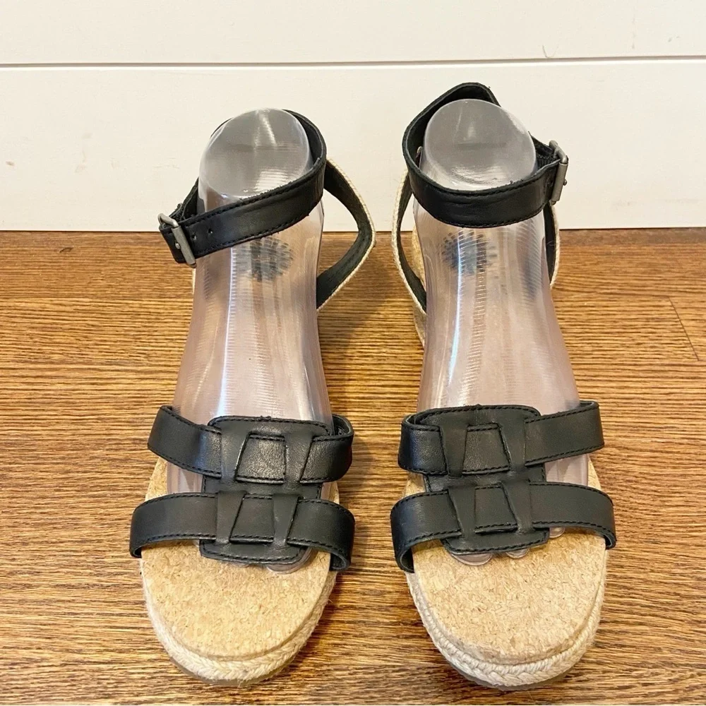 Ugg | Maysie Black Leather Strappy Espadrille Sandal Size 10